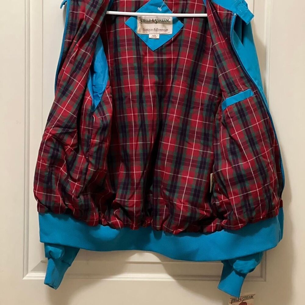 VTG Field & Stream Gordon Ferguson‎ Turquoise Jacket w/Plaid Lining Men's: Large - Picture 3 of 5